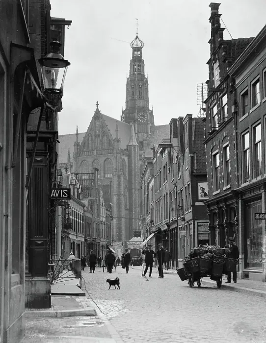 Framed Print : Street scene, Haarlem, the Netherlands, 1906-1917. Creator: George Crombie Framed Print : Street scene, Haarlem, the Netherlands, 1906-1917. Creator: George Crombie