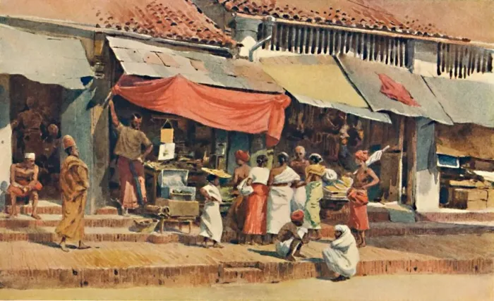 Framed Print : A Street Scene in Kandy, c1880 (1905). Artist: Alexander Henry Hallam Murray Framed Print : A Street Scene in Kandy, c1880 (1905). Artist: Alexander Henry Hallam Murray