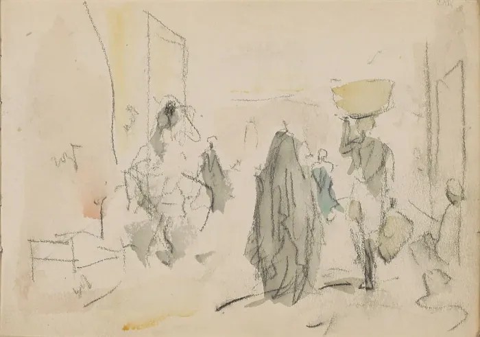 Framed Print : Street scene in Luxor, 1919. Creator: Marius Bauer Framed Print : Street scene in Luxor, 1919. Creator: Marius Bauer