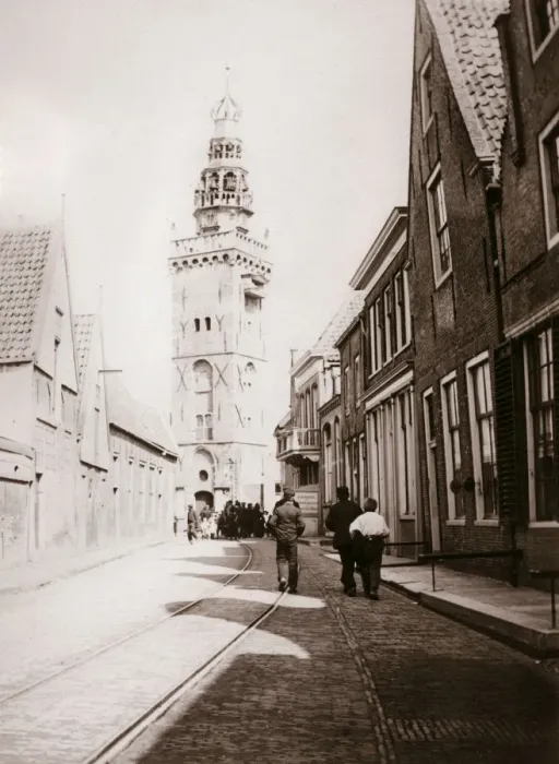 Framed Print : Street scene, Monnickendam, Netherlands, 1898. Artist: James Batkin Framed Print : Street scene, Monnickendam, Netherlands, 1898. Artist: James Batkin