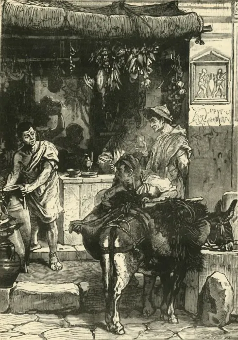 Framed Print : Street Scene in Pompeii, 1890. Creator: Unknown Framed Print : Street Scene in Pompeii, 1890. Creator: Unknown