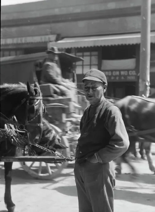 Framed Print : Street scene, possibly in Chinatown, San Francisco, between 1896 and 1942. Creator: Arnold Genthe Framed Print : Street scene, possibly in Chinatown, San Francisco, between 1896 and 1942. Creator: Arnold Genthe