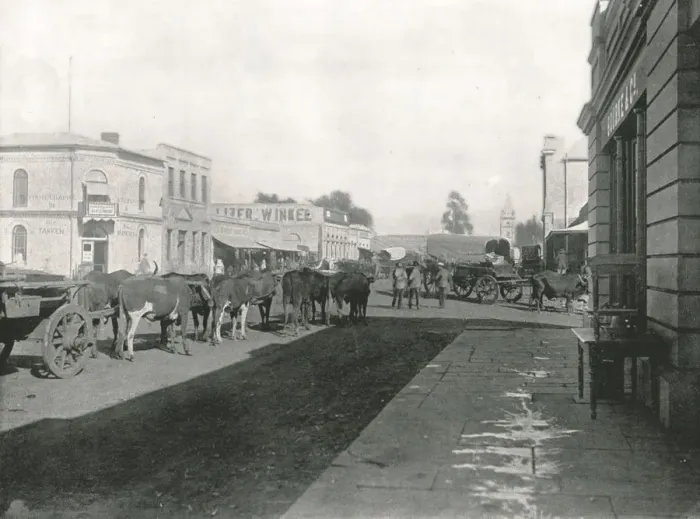 Framed Print : Street scene, Pretoria, South Africa, 1895. Creator: William Laws Caney Framed Print : Street scene, Pretoria, South Africa, 1895. Creator: William Laws Caney