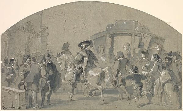 Street Scene (recto); Sketches (verso), c. 1848-49. Creator: Gustave Dore (French, 1832-1883)