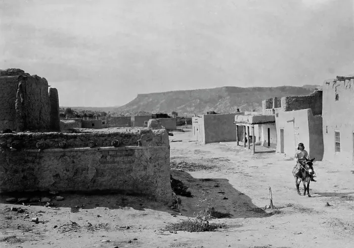 Framed Print : A street scene in San Ildefonso Pueblo, 1905, c1905. Creator: Edward Sheriff Curtis Framed Print : A street scene in San Ildefonso Pueblo, 1905, c1905. Creator: Edward Sheriff Curtis