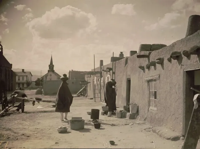 Framed Print : Street Scene-San Juan, c1927. Creator: Edward Sheriff Curtis Framed Print : Street Scene-San Juan, c1927. Creator: Edward Sheriff Curtis
