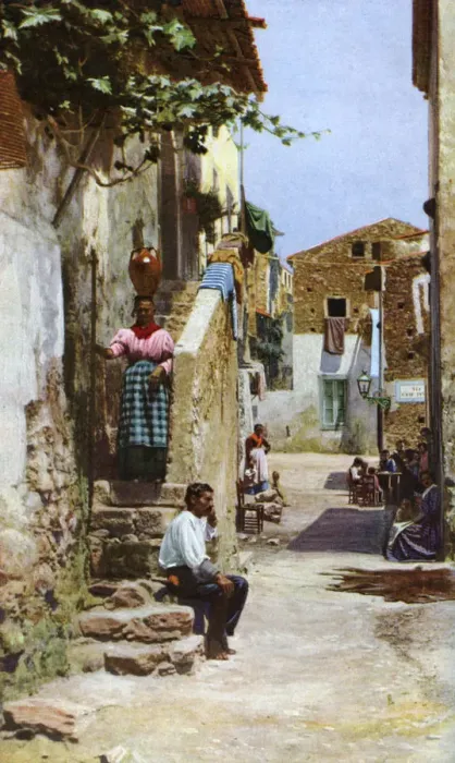 Framed Print : Street scene, Taormina, Sicily, Italy, c1923 Framed Print : Street scene, Taormina, Sicily, Italy, c1923