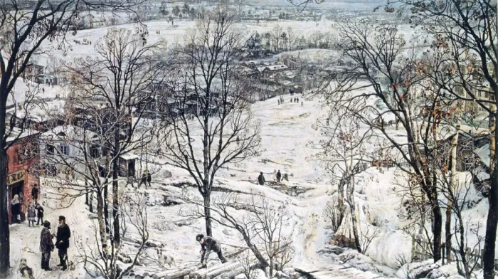 Framed Print : Street Scene in Winter, 1919-1920. Artist: Isaak Brodsky Framed Print : Street Scene in Winter, 1919-1920. Artist: Isaak Brodsky