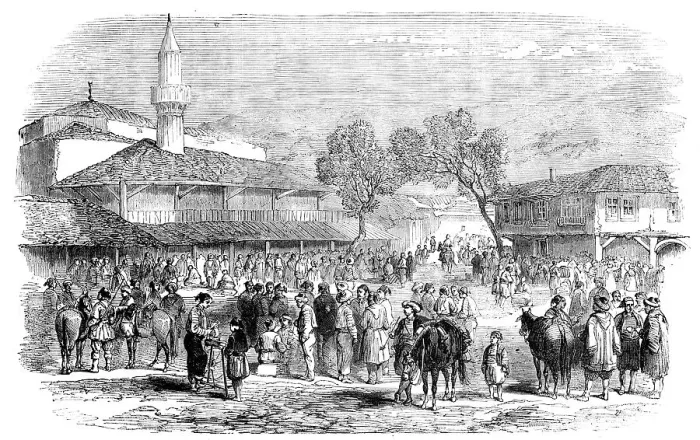 Framed Print : A Street at Schumla, 1856. Creator: Unknown Framed Print : A Street at Schumla, 1856. Creator: Unknown
