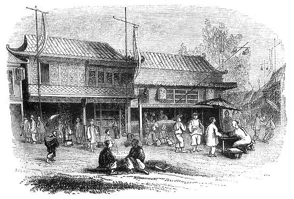 Street and shops in Pekin, 1847. Artist: Walmsley