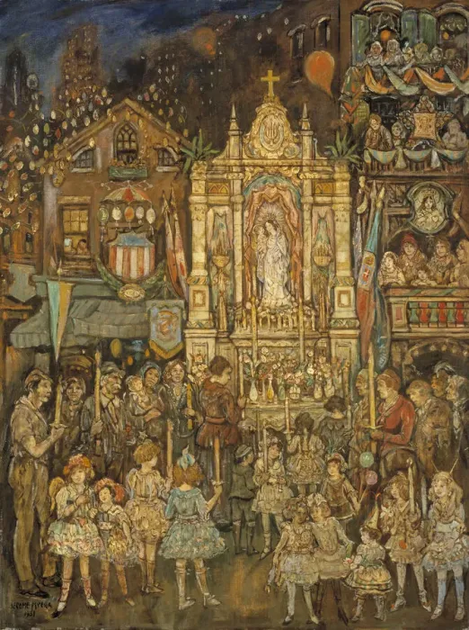 Framed Print : Street Shrine, 1931. Creator: Jerome Myers Framed Print : Street Shrine, 1931. Creator: Jerome Myers