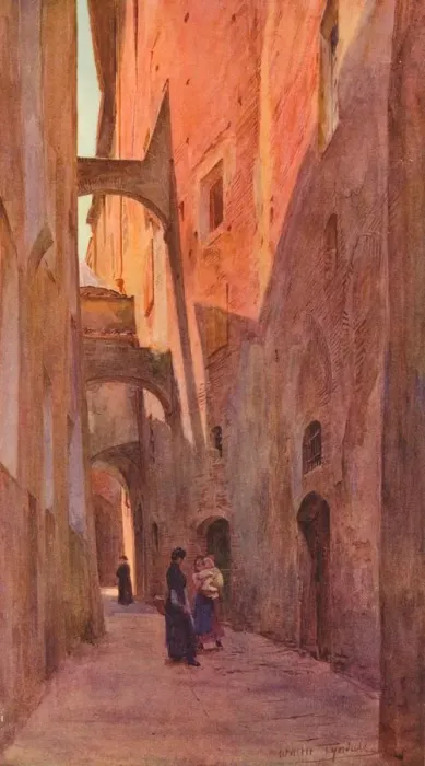 Framed Print : A street in Siena, c1900 (1913). Artist: Walter Frederick Roofe Tyndale Framed Print : A street in Siena, c1900 (1913). Artist: Walter Frederick Roofe Tyndale