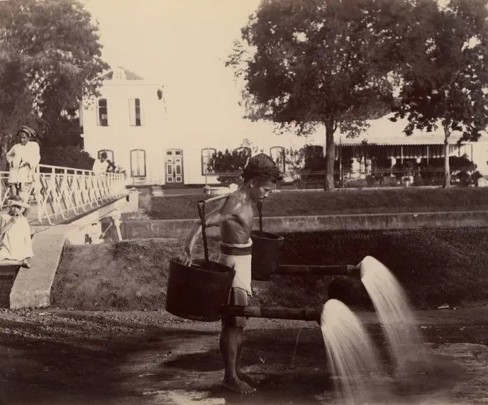 Framed Print : Street Sprinkler, Batavia, 1860s-70s. Creator: Unknown Framed Print : Street Sprinkler, Batavia, 1860s-70s. Creator: Unknown