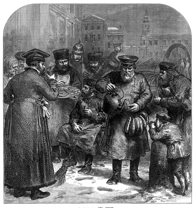 Framed Print : A street tea-seller, Moscow, 1874. Creator: Unknown