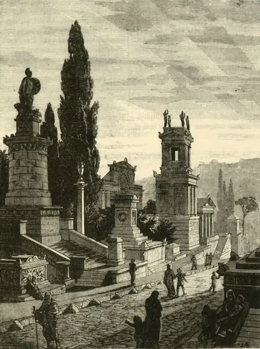 Framed Print : Street of the Tombs at Athens, Restored, 1890. Creator: Unknown Framed Print : Street of the Tombs at Athens, Restored, 1890. Creator: Unknown