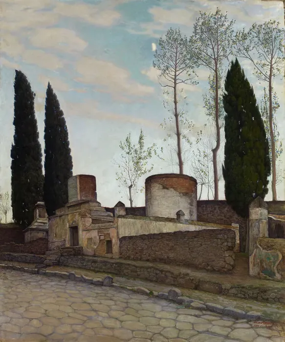 Framed Print : Street of Tombs in Pompeii, 1902. Creator: Werner von Hausen Framed Print : Street of Tombs in Pompeii, 1902. Creator: Werner von Hausen