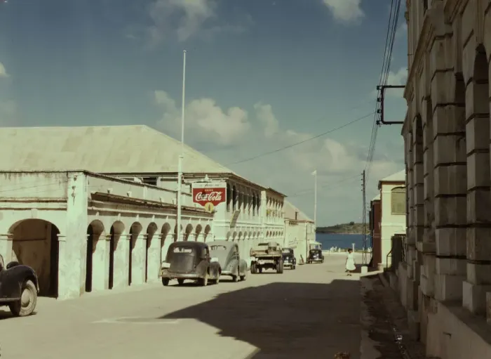 Framed Print : A street in a town of the Virgin Islands, Christiansted, Saint Croix, 1941. Creator: Jack Delano Framed Print : A street in a town of the Virgin Islands, Christiansted, Saint Croix, 1941. Creator: Jack Delano