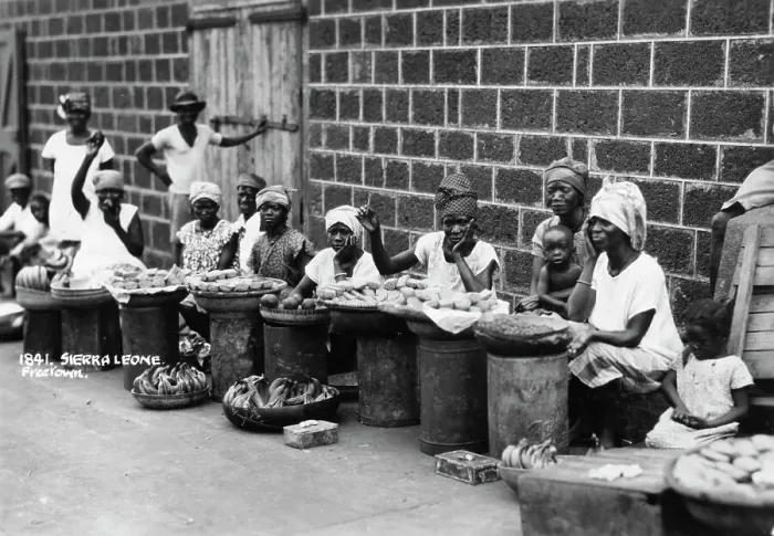 Framed Print : Street traders, Freetown, Sierra Leone, 20th century Framed Print : Street traders, Freetown, Sierra Leone, 20th century