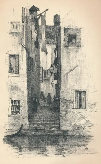 Framed Print : A Street in Venice, 1895. Artist: Charles Edward Holloway Framed Print : A Street in Venice, 1895. Artist: Charles Edward Holloway