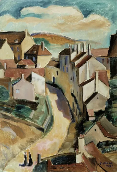 Framed Print : Street View in Semur, 1921. Creator: Yrjö Aleksander Ollila Framed Print : Street View in Semur, 1921. Creator: Yrjö Aleksander Ollila