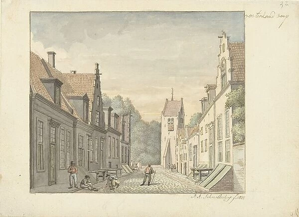 Street in the village of Oosterland on Duiveland, 1822. Creator: Joseph Schmetterling