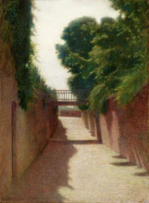 Framed Print : A street in Volpedo, 1903. Creator: Pellizza da Volpedo, Giuseppe (1868-1907) Framed Print : A street in Volpedo, 1903. Creator: Pellizza da Volpedo, Giuseppe (1868-1907)