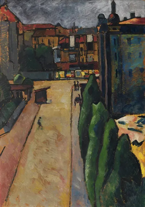 Framed Print : Streetscape I, 1913. Creator: Kanoldt, Alexander (1881-1939) Framed Print : Streetscape I, 1913. Creator: Kanoldt, Alexander (1881-1939)
