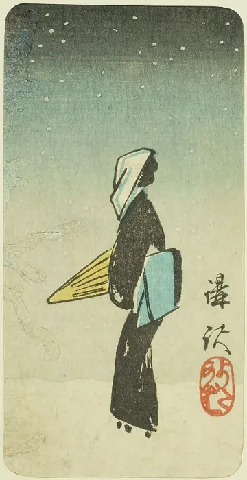 Framed Print : The Streetwalker Scene from the play Koshaku (Koshaku yotakaba), section of a sheet from t... 1854. Creator: Ando Hiroshige Framed Print : The Streetwalker Scene from the play Koshaku (Koshaku yotakaba), section of a sheet from t... 1854. Creator: Ando Hiroshige