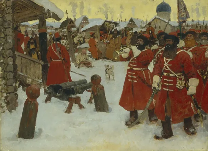 Framed Print : The Streltsy, 1907. Artist: Ivanov, Sergei Vasilyevich (1864-1910) Framed Print : The Streltsy, 1907. Artist: Ivanov, Sergei Vasilyevich (1864-1910)