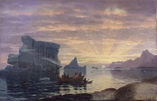 A Stretch of Coast in Greenland. Midnight, 1872. Creator: Carl Rasmussen