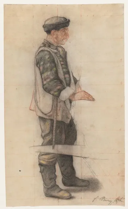 Framed Print : The Stretcher Bearer (Study for Le Couvreur tombe ), 1876. Creator Framed Print : The Stretcher Bearer (Study for Le Couvreur tombe ), 1876. Creator