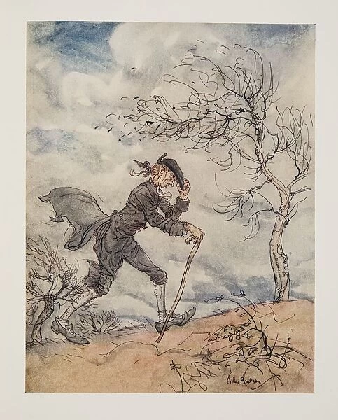 Striding along the profile of a hill on a windy day from The Legend of Sleepy Hollow, 1928