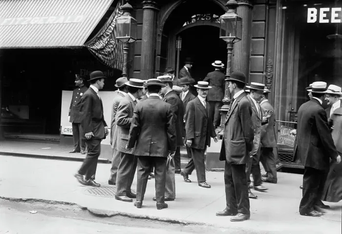 Framed Print : Strike at Bryant Hall, between c1910 and c1915. Creator: Bain News Service Framed Print : Strike at Bryant Hall, between c1910 and c1915. Creator: Bain News Service