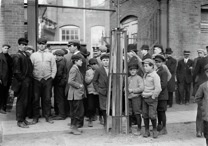 Framed Print : Strike Committee at Mill Gate, Passaic, between c1910 and c1915. Creator: Bain News Service Framed Print : Strike Committee at Mill Gate, Passaic, between c1910 and c1915. Creator: Bain News Service