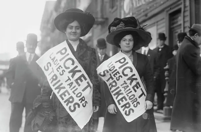 Framed Print : Strike pickets, 1910. Creator: Bain News Service Framed Print : Strike pickets, 1910. Creator: Bain News Service