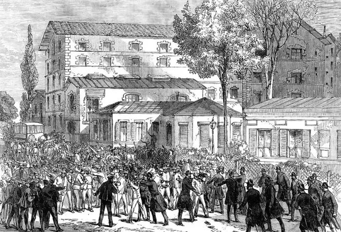 Framed Print : A strike of workmen in Paris, 1870. Creator: Unknown