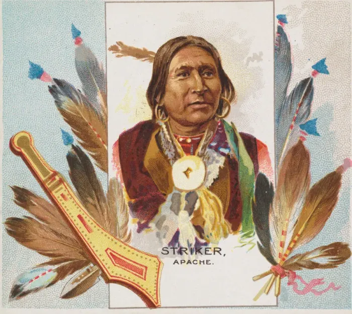 Framed Print : Striker, Apache, from the American Indian Chiefs series (N36) for Allen & Framed Print : Striker, Apache, from the American Indian Chiefs series (N36) for Allen &
