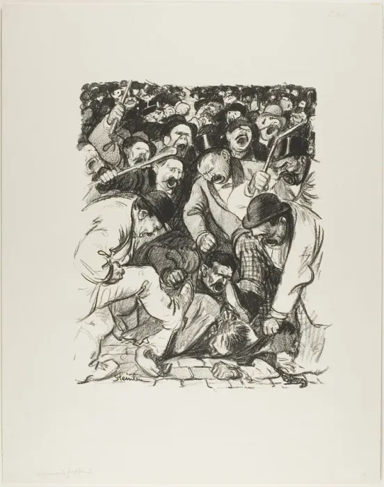 Framed Print : Striking Arguments, January 1898. Creator: Theophile Alexandre Steinlen Framed Print : Striking Arguments, January 1898. Creator: Theophile Alexandre Steinlen