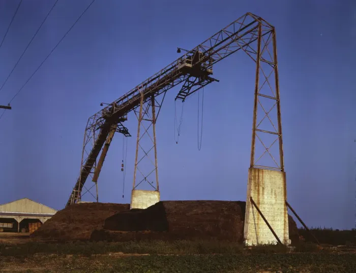 Framed Print : Part of string bean factory and field system, Seabrook Farm, Bridgeton, N. J. 1942. Creator: John Collier Framed Print : Part of string bean factory and field system, Seabrook Farm, Bridgeton, N. J. 1942. Creator: John Collier