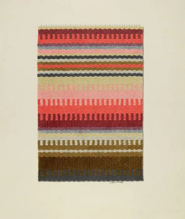 Framed Print : Striped Stair Carpet, 1935 / 1942. Creator: Merkley, Arthur G Framed Print : Striped Stair Carpet, 1935 / 1942. Creator: Merkley, Arthur G