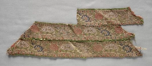 Three Strips Pieced Together, 1700s - 1800s. Creator: Unknown