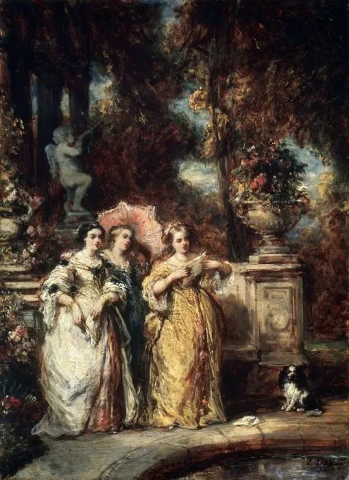 Framed Print : A Stroll, 1852. Artist: Eugene Isabey Framed Print : A Stroll, 1852. Artist: Eugene Isabey