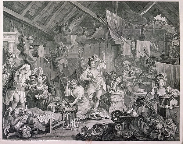 Strolling actresses dressing in a barn, 1738. Artist: William Hogarth