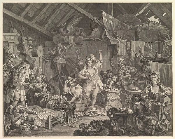 Strolling Actresses Dressing in a Barn, 1738. Creator: William Hogarth