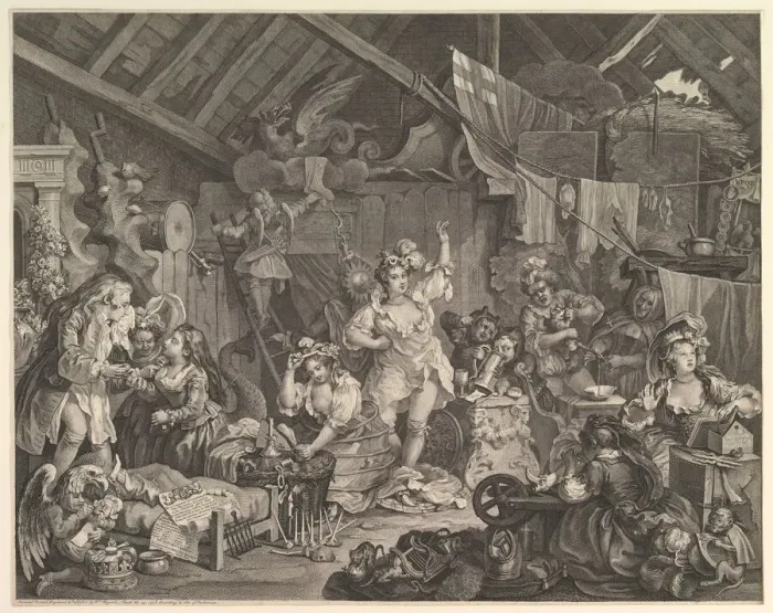 Framed Print : Strolling Actresses Dressing in a Barn, 1738. Creator: William Hogarth Framed Print : Strolling Actresses Dressing in a Barn, 1738. Creator: William Hogarth