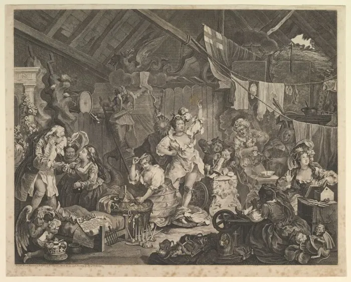 Framed Print : Strolling Actresses Dressing in a Barn, May 1738. Creator: William Hogarth