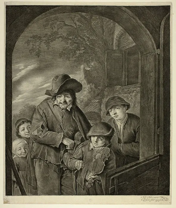 Framed Print : Strolling Musicians, 1648 / 58. Creator: Cornelis de Visscher Framed Print : Strolling Musicians, 1648 / 58. Creator: Cornelis de Visscher