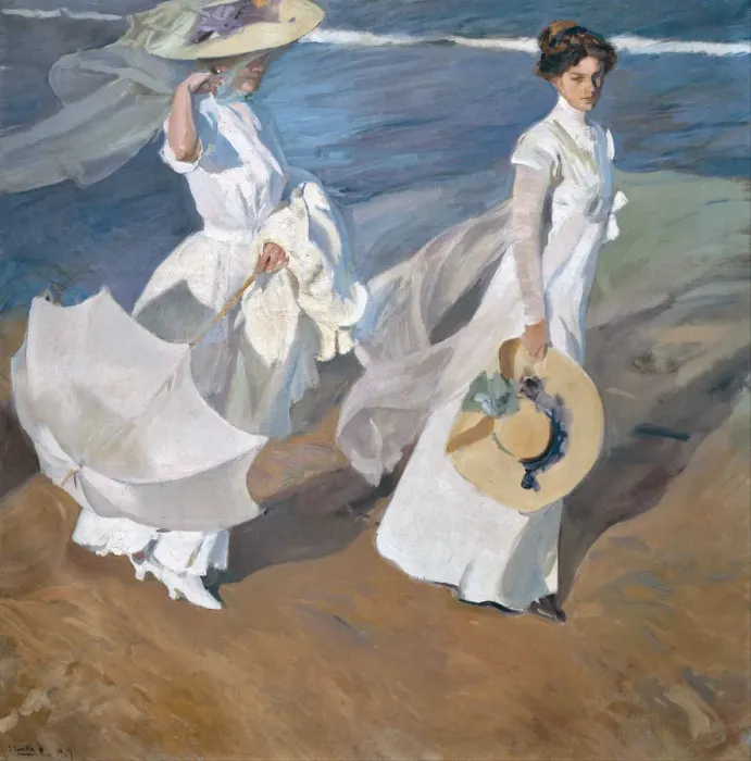 Framed Print : Strolling along the Seashore. Artist: Sorolla y Bastida, Joaquin (1863-1923) Framed Print : Strolling along the Seashore. Artist: Sorolla y Bastida, Joaquin (1863-1923)