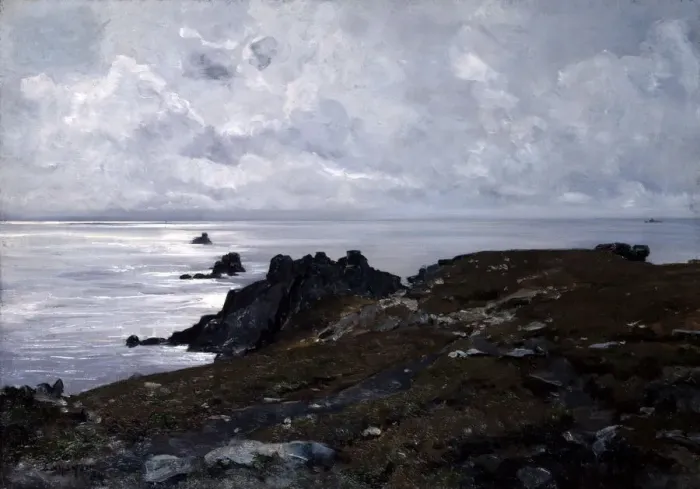 Framed Print : Strong Current Point, 1884. Artist: Emmanuel Lansyer Framed Print : Strong Current Point, 1884. Artist: Emmanuel Lansyer