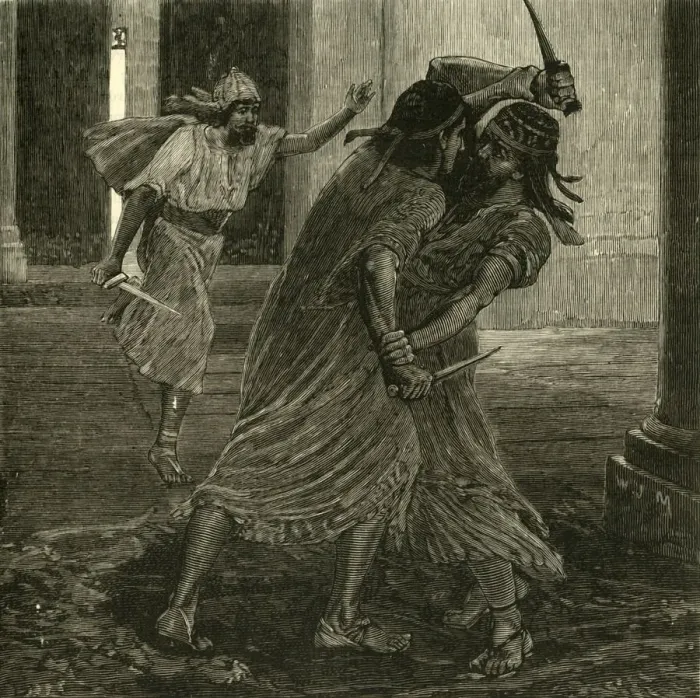 Framed Print : The Struggle Between Gomates and Gobryas, 1890. Creator: Unknown Framed Print : The Struggle Between Gomates and Gobryas, 1890. Creator: Unknown